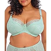 Elomi Women's Brianna Plus Size Underwire Padded Half-Cup Bra, Frozen, 40GG