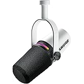 Shure MV7+ Podcast Dynamic Microphone – OBS Certified, Enhanced Audio, LED Panel, USB-C & XLR Outputs, Auto Level Mode, Digit