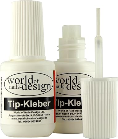 World of Nails-Design Profi-Tipkleber, Nagelkleber in der Pinselflasche, 1er Pack (2 x 7,5 g)