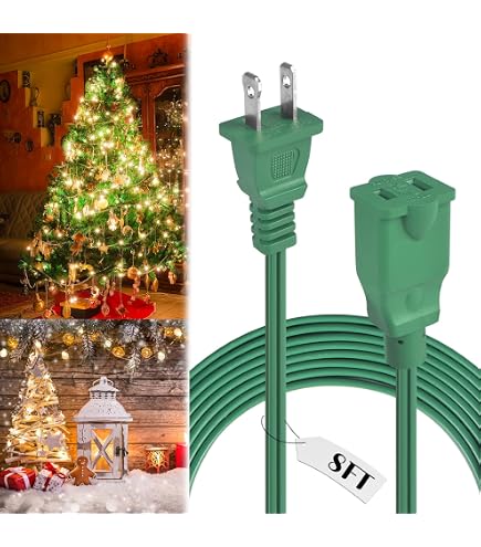 Amazon.com: 8FT Green Outdoor Extension Cord, Christmas Light