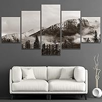 SIGNWIN 5 Panel Canvas Wall Art Banff National Park Canada for Home Decorations Ready to Hang - 60