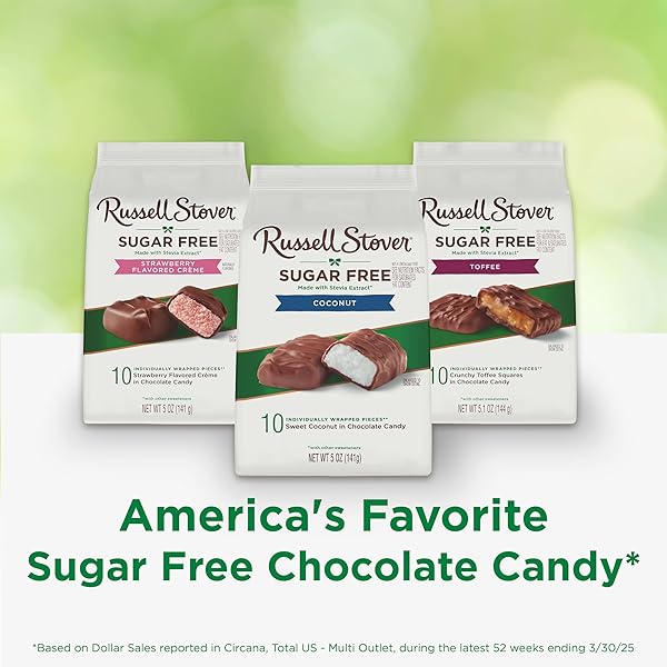 RUSSELL STOVER SUGAR FREE COCONUT IN CHOCOLATE CANDY, 5 OZ. BAG