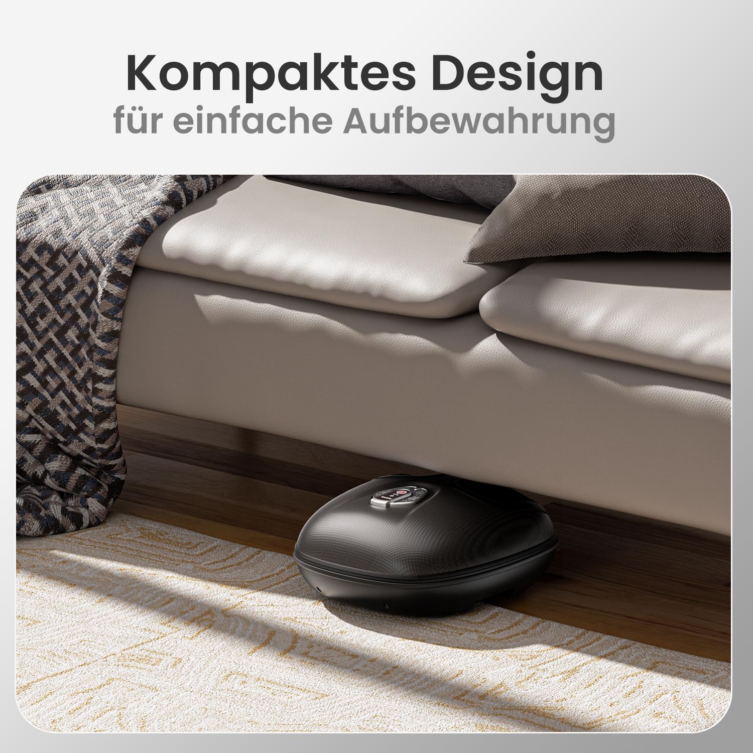 RENPHO Tragbar Fußmassagegerät mit Wärme [2026 Aktualisiert], Fussmassagegerät Elektrisch Testsieger, 3D Kneten, Rollen und Luftkompression, 3 Intensität,Geschenke für Frauen Männer, Schwarz 8
