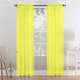 Megachest Voile Slot Top Panels Pair Yellow 56W x 90H inch 100% Polyester
