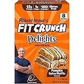 FITCRUNCH Delights Protein Bar, 13g of Protein & 1g of Sugar (8 Bars, Pumpkin Spice Muffin)