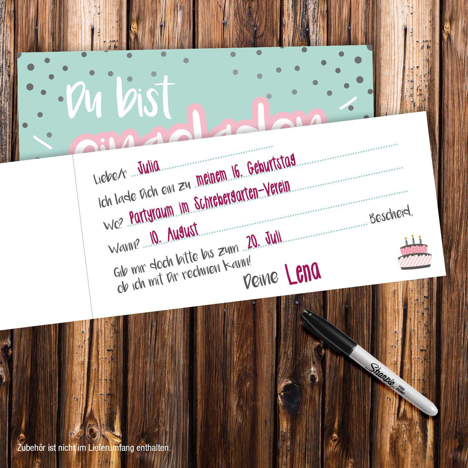 15 Biglietti Dinvito Con La Scritta In Tedesco Du Bist