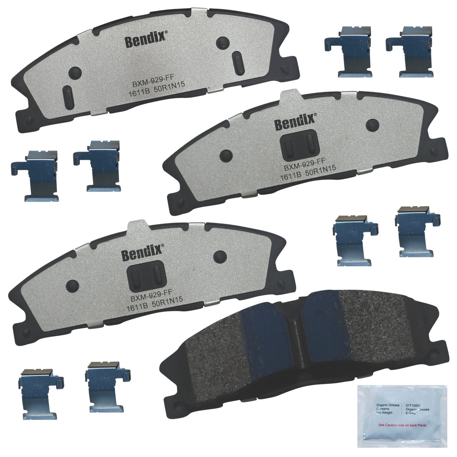Bendix Fleet Metlok MKD1611BFM Semi-Metallic Front Brake Pads for Ford Flex 2015-2013,Police Interceptor Sedan 2017-2013,Police Interceptor Utility 2015-2013,Lincoln MKS 2013,MKS 2015,MKT 2015-2013 Image