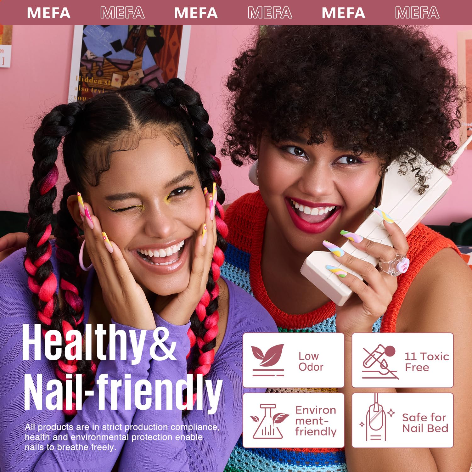 MEFA 19 Pcs Gel Nail Polish Kit with U V Light, 12 Colors Fall Gel Nail Polish Set Burgundy Red Champagne Gold Glitter Soak Off Purple Manicure Tools Beginners Salon Art Nails Art DIY for Women - Image 9