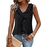 Gaharu Womens Summer Dressy Tank Top Sleeveless Business Casual Blouses Office Work Shirt