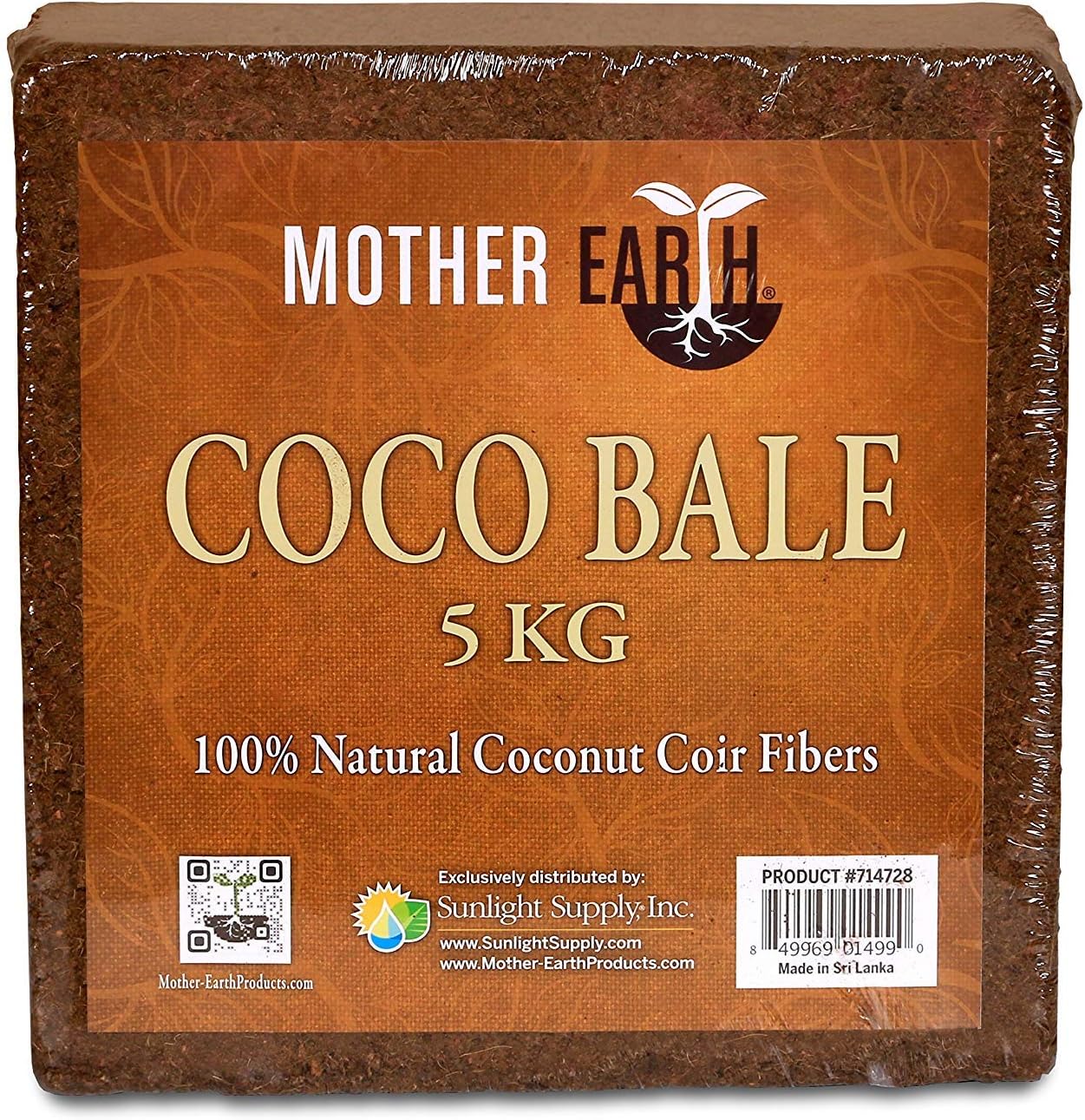 Mother Earth HGC714837 Coco Plus Perlite Mix for Indoor and Outdoor Container Gardens, Provides Strong Aeration & Drainage 70% Coconut Coir, Resists Compaction, 50 Liter : Garden & Outdoor