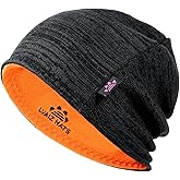 Lvaiz Winter Fleece Lined Knitted Beanie Hats for Men Reversible Windproof Watch Hat Warm Skull Cap for Women