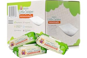 Happy Little Camper Natural Cotton Baby Wipes with Organic Aloe Vera and Natural Vitamin E, Chlorine-Free, Unscented Wet Wipes, Hypoallergenic, Gentle on Sensitive Skin, 864 Count (Packaging May Vary)