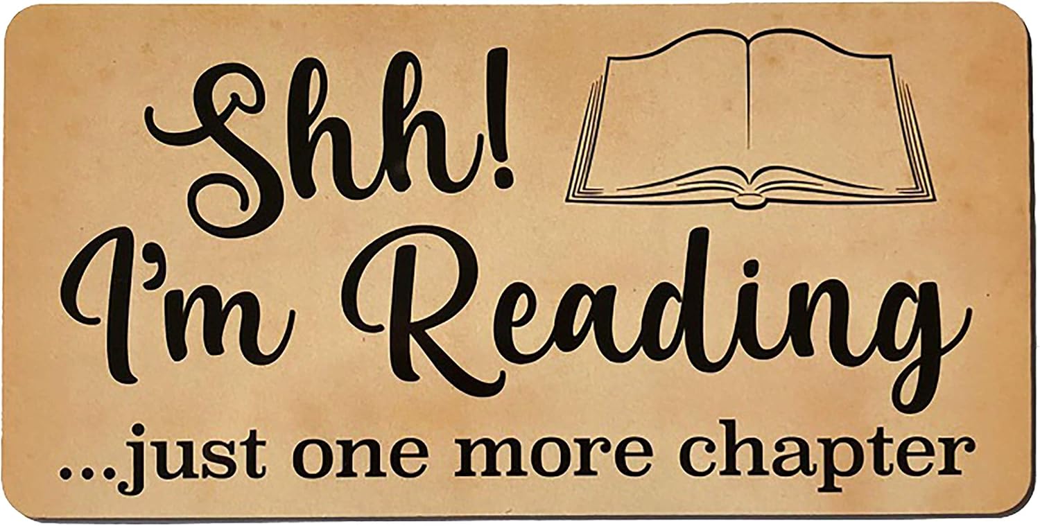 'Shh I'm Reading' - Funny Novelty Tin Door Sign Gift - for Those People Who Love Books!