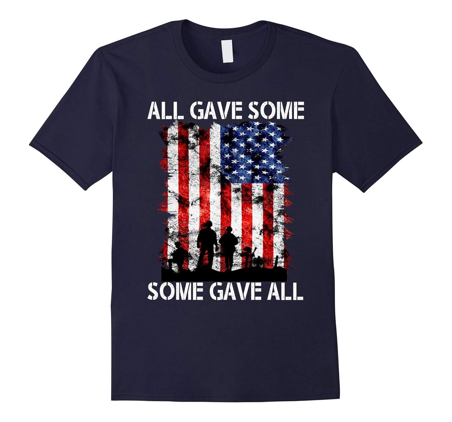 Cool Graphic Grunge Style American Flag Veterans Day T-Shirt-Rose