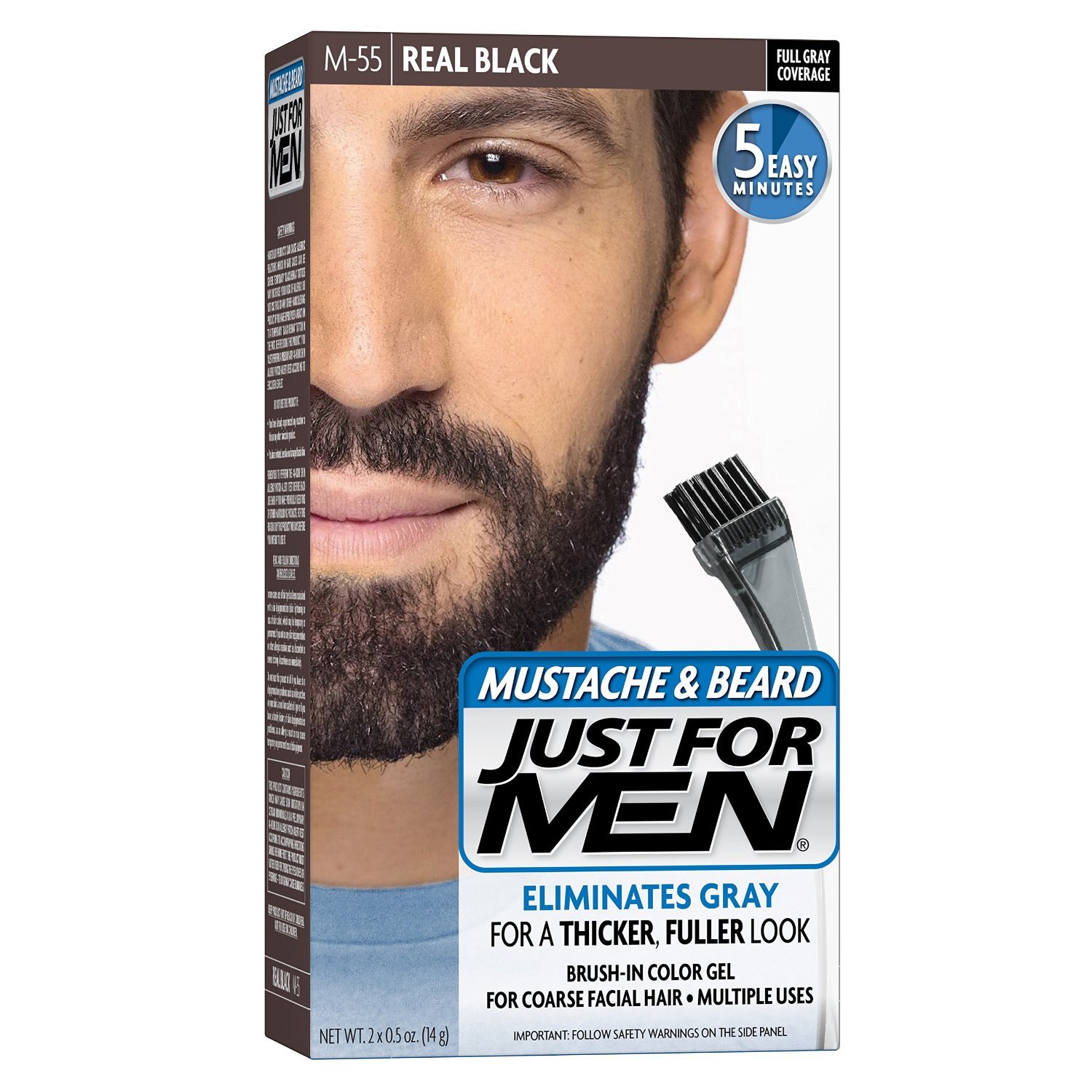 Just for Men ACI061 Brushin Color Gel for Mustache and Beard, Genuine