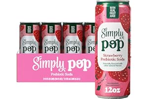 Simply POP Prebiotic Soda Strawberry Cans, 12 fl oz, 12 Pack
