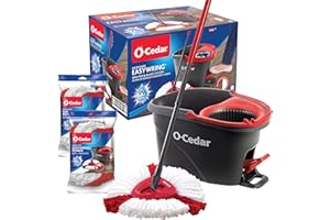 O-Cedar EasyWring Spin Mop & Bucket Floor Cleaning System + 2 EASYWRING Power Refills