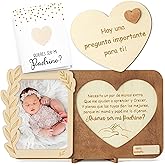 CJiangpo Will You Be My Godfather Proposal Gift Picture Frame Set, Padrino Proposal Puzzle in Spanish Asking to Be Godfather Announcement Card Gift from God Child Baptism Christmas Ideas