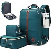SHENHU 40L Travel Laptop Backpack for Women & Men, Airline Approved Carry On Luggage Overnight Bags, Waterproof Personal Item Bag, Weekender Essentials Backpacks Vacuum Backpack Dark Green