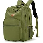 ZORFIN 26L Backpack for College, and Travel: Water Resistant Bookbag - Army Green