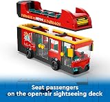 LEGO City Red Double-Decker Sightseeing Bus Toy 60407 with 5 Minifigures view 4