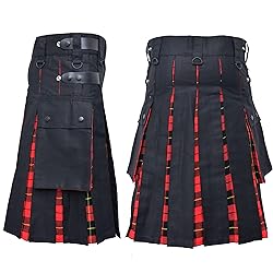 ELIF KILTS Men's Plus Size Scottish Hybrid Black