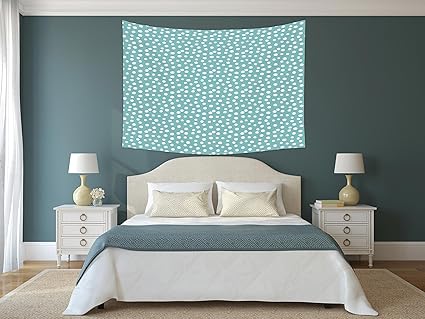 Amazon Com Polyester Tapestry Wall Hanging Turquoise Retro