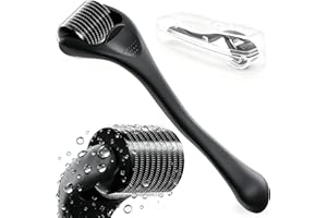 0.5mm Derma Roller Microneedling for Beard, Face, Skin Care, Hair Growth – 540 Pins Titanium Microneedles, Facial & Scalp Rol