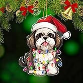 Shih Tzu Ornaments - Shih Tzu Ornaments for Christmas Tree Dog Christmas Hanging Ornaments Gift for Dog Lover Holiday Decoration