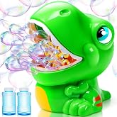 JOYIN Dinosaur Bubble Machine, Bubble Machine Gun Blower with Solutions for Kids, Summer Outdoor Indoor Toy, Dinosaur Party Favor, Kids Birthday Gift (Green)