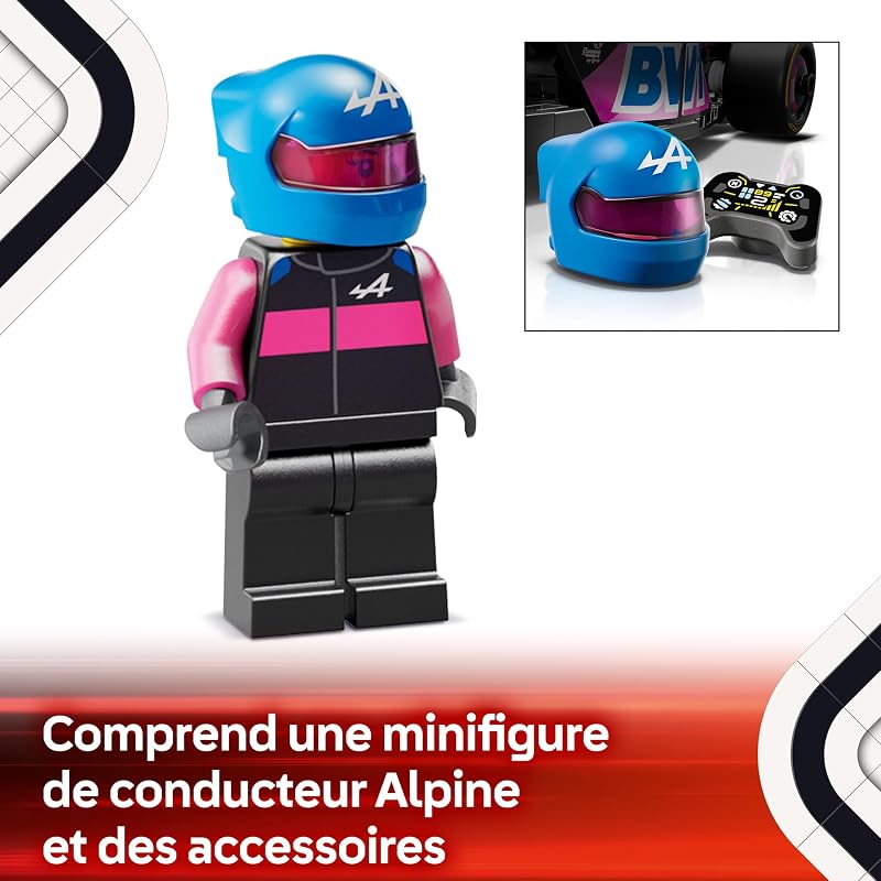 Speed Champions Voiture F1 BWT Alpine Team A524 - Jeu de Construction avec véhicule de Course - Minifigurine Collector de Pilote de Formule 1 - Maquette pour garçons et Filles dès 10 Ans 77248