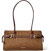 BOSTANTEN East West Shoulder Bag for Women Suede Designer Purse | Trendy Style, Lightweight, Smooth Zipper, Vintage Look, Perfect for Everyday Use and Commuting