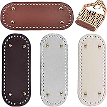 Xrten 4PCS Leather Bag Bottom, Oval Knitting Crochet Bags Bottom