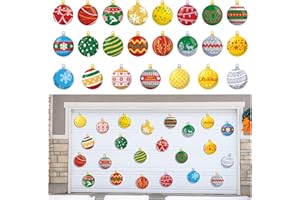 Ferraycle 23 Pcs Christmas Magnetic Garage Door Decorations Christmas Ball Garage Door Magnets Garage Door Decor Magnets Stickers Refrigerator Magnet