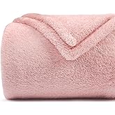 Felesha Fingal Plush Fleece Throw Blanket for Couch and Bed, Fluffy Fuzzy Cozy Lightweight Soft Blankets All Season Use (40x50 Inches,Pink)