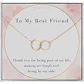 Suavell Best Friend Necklaces: Interlocking Circle Open Circle Ster Sterling Silver Chain Necklaces | Friendship Gifts, Birthday Gift Ideas