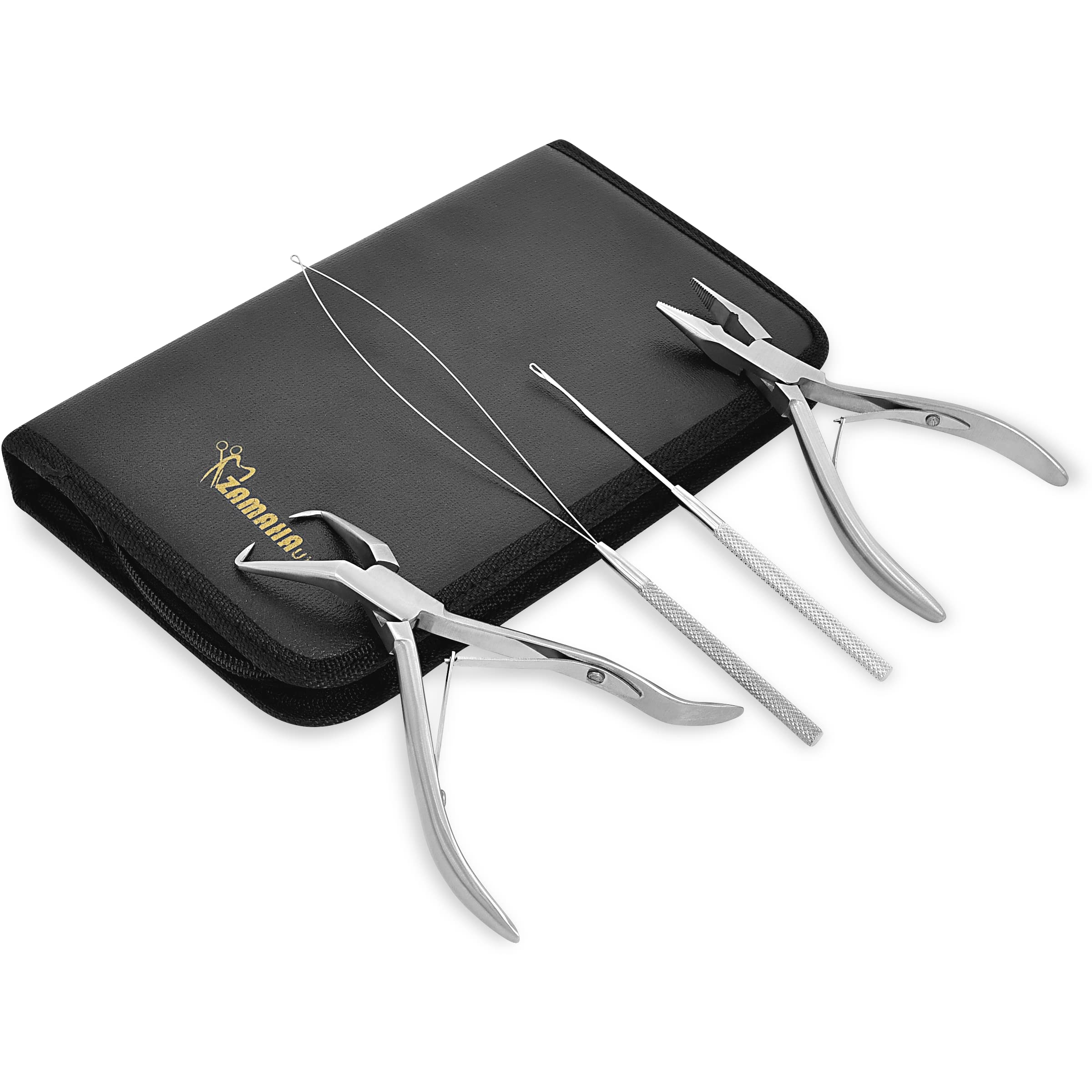 MY AR Store® Stainless Steel Professional 6" Hair Extension Pliers,Tools Set for Removing Micro Rings and Crushing Fusion Bond - Anti-Rust with Non-Slip Grip 4 pcs SET