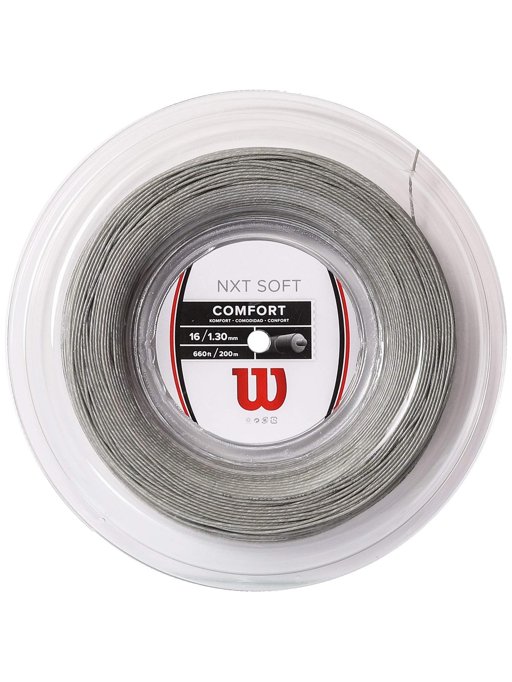 Wilson tennis string NXT Soft 16, For tennis rackets, diameter: 1.30 mm, 200 m, Silver, WR830520316