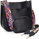 HKCLUF Crossbody Bag Purse for Women 2PCS/Set Leather Hobo Handbag Wallet Set With 2Adjustable Guitar Strap Shoulder Bag | Purse, 2PCS/Set, Leather, Wallet Set, Purse