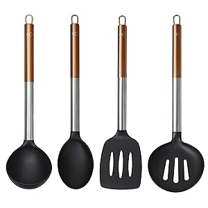 Infinity Chef by Bergner Home 4 Piece Premium Kitchen Utensil Set Copper Stainless Steel 