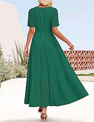 ZESICA Women's 2025 Summer Short Sleeve Maxi Dress