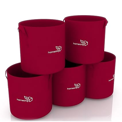 Homecrop Fabric Grow Bag, 12x12 inch, Set of 5 Bags