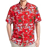 Giggling Getup Hawaiian Shirt for Men Casual Summer Beach Shirts Short Sleeve Button Down