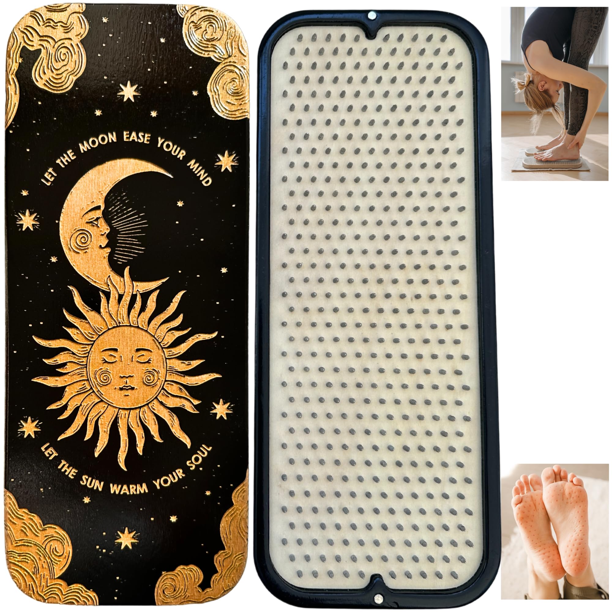 Photo 1 of TENGRY Sadhu Board, Specially Crafted Aluminum Nails, Light Nail Board, 0.31 IN (8 mm), Beginners, Hexagon, Slim Sadhu Wood Board for Standing on Nails, Acupuncture Foot Massage, Yoga Gift