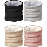 SATINIOR 4 Pack Winter Neck Warmer Gaiter for Women Fleece Lined Thick Double Layer Knitted Warmer Neck for Cold Weather Men Sports Work