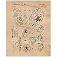 Vintage Captain America Shield Patent Prints, 1 (11x14) Unframed Photos, Wall Art Decor Gifts Under 20 for Home Movie Office Hero Garage Shop School College Student Teacher Coach Comic-Con Superhero