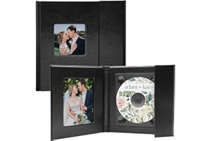 Neil Enterprises Inc. Black Faux Leather Supreme CD/DVD Holder with 2.5" x 2.5" Photo Cover