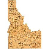Totally Bamboo Destination Idaho State Shaped Cutting Board, Charcuterie and Cheese Serving Board – Idaho Gift for Home Décor or Everyday Kitchen Use