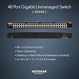 NETGEAR GS348 48-Port Gigabit Ethernet Switch Desktop Wall Mount Silent view 2