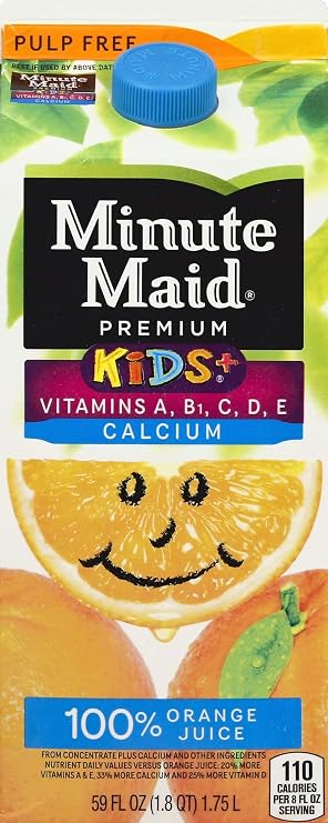 Minute maid premium kids+ pulp free 100% Orange Juice (025000048012)